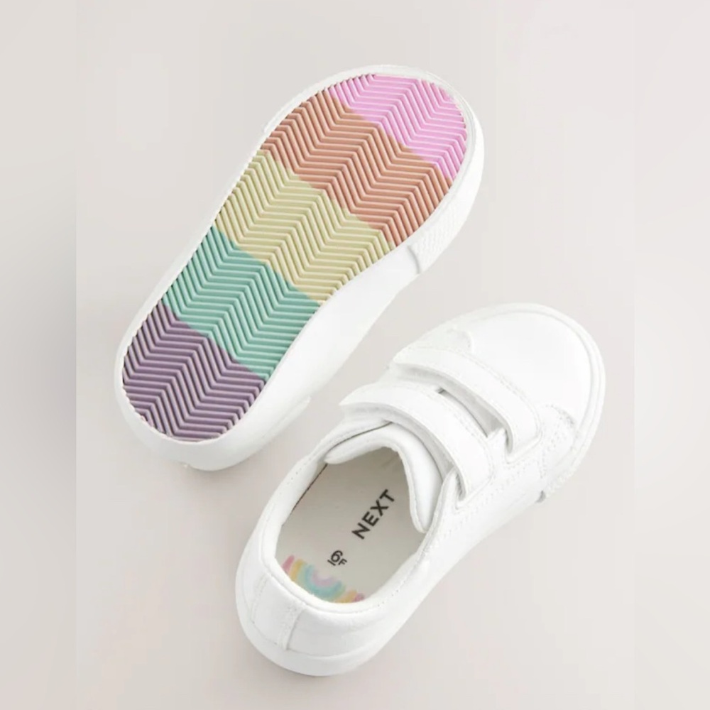 Next White Standard Fit Chunky Toddler Trainers With‎ Touch Fastening